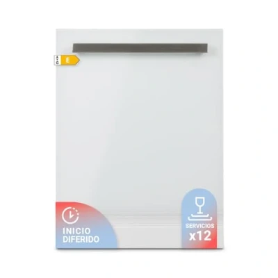 Imagen de UNIVERSALBLUE Lavavajillas Digital Cristal Blanco Semi Inegrable 60 cm 5 Programas de Lavado 12 Servicios INCLUYE SUBIDA A PLANTA