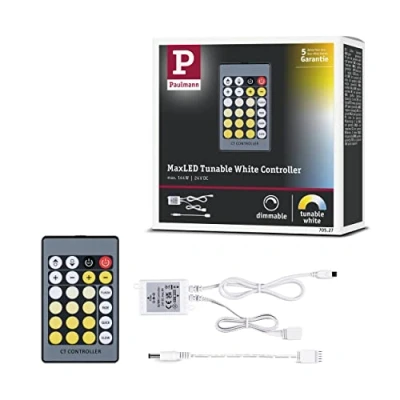 Imagen de Paulmann TunW Controller DC 70527 Controlador Blanco Ajustable MaxLED con Control Remoto IR CC 24V Cuadrado máx. 144W Regulable 50x35mm plástico