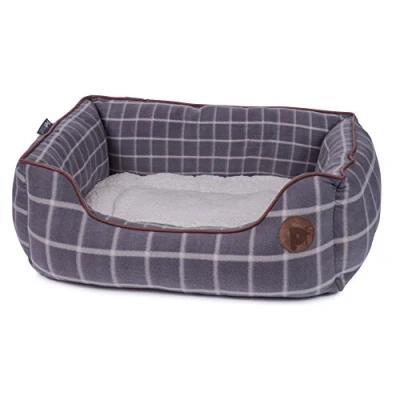 Imagen de Petface Cama Cuadrada de Cuadros con Ventana, Color Gris, tamaño Mediano