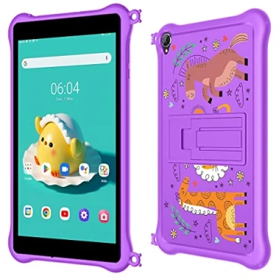 Imagen de Blackview Tab 5 Kids, Tablet Android 12 8&#039;&#039; HD+ IPS Display, Quad Core 5GB RAM+64GB ROM (1TB Tarjeta SD Externa), Batería 5580mAh, Cámara Dual 0.3MP+3MP, WiFi Bluetooth, Box Altavoces Morado