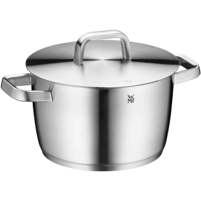 Imagen de WMF Iconic olla grande de 22 cm, tapa metal, inducción 4,7 l, grande, acero inoxidable Cromargan pulido, sin revestimiento