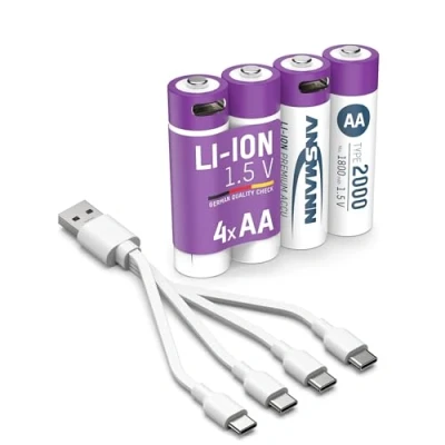 Imagen de Ansmann Mignon AA 2000 Typ USB C 4er Blister (1800