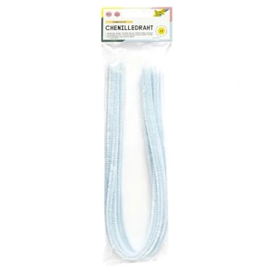 Imagen de Folia 77830 Chenilla, 10 Unidades de Alambre Celeste, diámetro 8 mm y 50 cm Largo, Ideal para niños Manualidades creación Animales, Figuras Otras Formas, Cielo