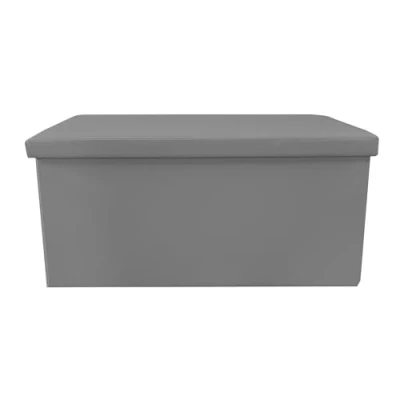 Imagen de Puff ottoman almacenaje rectangular polipiel plegable