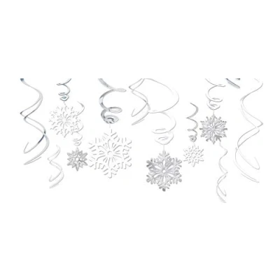 Imagen de amscan Juego de decoración Super Swirls Snowflake Pack 1, color plateado, 90g (679497)