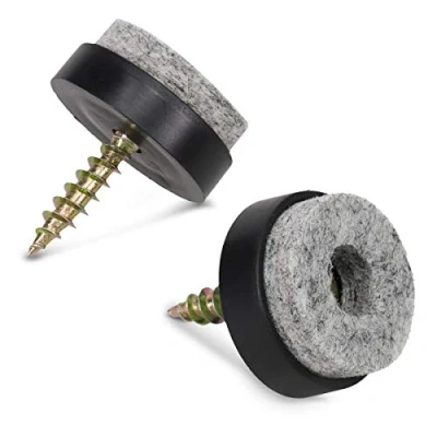 Imagen de Navaris Pack de 50x Protector fieltro para muebles Set tacos acolchados con tornillo mesas sillas Amortiguador redondo 20 MM Negro