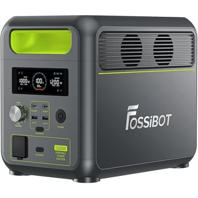 Imagen de FOSSiBOT F1200 Estación de Energía Portátil, Generador Solar LiFePO4 1024 Wh con 2 salidas 1200 W CA(1200 (2400 W) CA), batería 0 100% en 45 min, ideal para camping,caravaning,apagones
