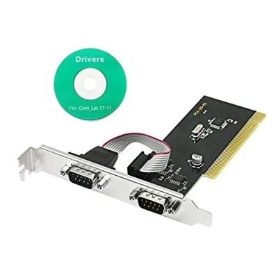 Imagen de CERRXIAN Tarjeta de expansión PCI a 2 puertos serie DB9, conectores COM RS232 9 pines