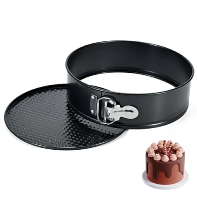 Imagen de ECCOGREAT Molde de tarta antiadherente 23 CM con bordes altos y fondo extraíble, ¡perfecto para hornear queso otros postres!