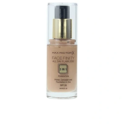Imagen de Max Factor Facefinity Loción 3 en 1 All Day Flawless Air bursh&amp; Vegan, Base de Maquillaje, Tono C80