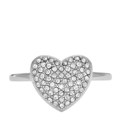Imagen de Fossil Anillo con foco central para mujer Sadie Glitz Heart de acero inoxidable, JF046770409