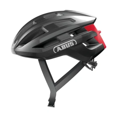 Imagen de ABUS casco de ciclismo carretera PowerDome ligero con sistema ventilación inteligente y perfil aerodinámico Made in Italy para hombres mujeres gris oscuro, talla M