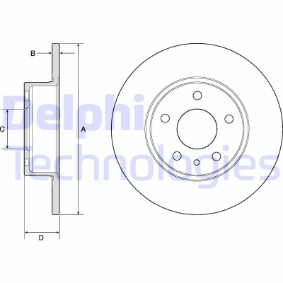 Imagen de DELPHI BG2386 Disco de freno 251 10 5 macizo aceitado sin procesar cojinete rueda, anillo sensor ABS FIAT: BRAVO 2, Stilo Hatchback
