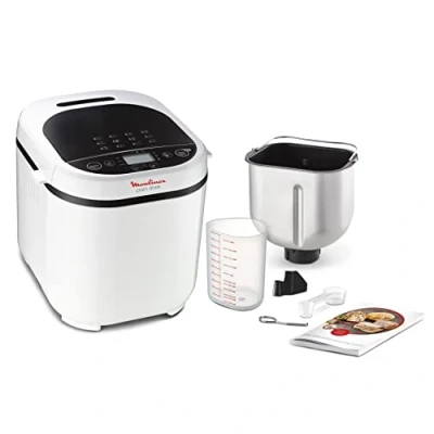 Imagen de Panificadora Moulinex OW2101 Pain Dore, Potencia 650W,Capacidad 1 Kg, 3 Niveles de tostado, 12 Programas, Blanco