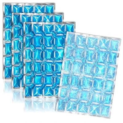 Imagen de COM FOUR® Paquete de hielo flexible 4x Compresa enfriamiento con 25 celdas para el hogar, campamentos y ocio (XL 4 piezas)