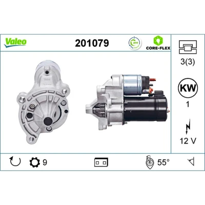 Imagen de VALEO 201079 Motor de arranque 12 1 9 PEUGEOT: 405 I Berlina, 306 Hatchback, 205 II CITROËN: Xsara Berlingo / First
