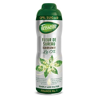 Imagen de Teisseire 0% Jarabe de Azúcar Bajo en Calorías Cordial sin Ingredientes Naturales Flor Saúco 600 ml, 48 porciones