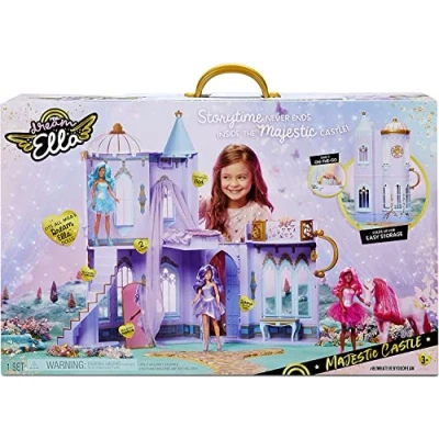 Imagen de Aria MGA&#039;s Dream Ella Majestic Castle Juguete para niños Castillo portátil de Dos Pisos Tiene Capacidad 2 muñecas 29 cm con Puertas, Muebles y Accesorios Edad: 3+ años