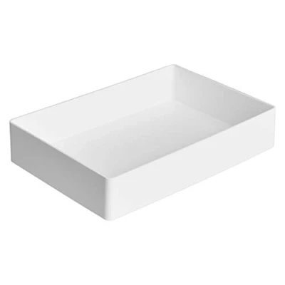 Imagen de Amazon Basics Rectangular Organizador de plástico, bandeja para accesorios, 24 x 17 5 cm, blanco