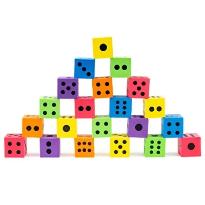 Imagen de THE TWIDDLERS 24 Dados Grandes de Espuma, 4cm Suave, Resistente y No Tóxico Diversión Educativa Clase Juego Juguete Niños.