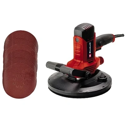 Imagen de Einhell Lijadora de construcción en seco TC DWS 225 (1220 W, placa lijado con cepillo corona, aspiración polvo integrada, incl. 6 papeles lija Ø mm)
