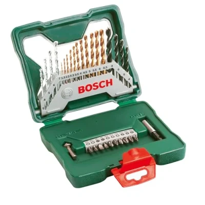 Imagen de Bosch 30 uds. Set de puntas atornillar y brocas titanio X Line (para madera, mampostería metal, accesorios para taladro destornillador)