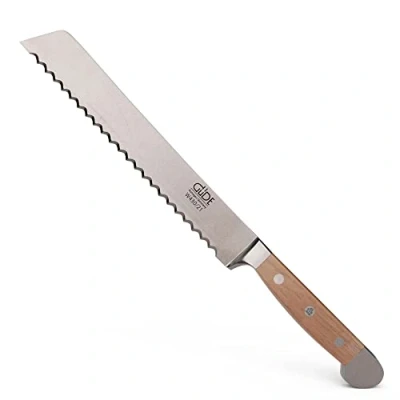 Imagen de Güde Solingen Cuchillo para pan forjado zurdos y diestros, 21 cm, madera de nogal, ALPHA WALNUT doble virola, Hecho a mano en Alemania