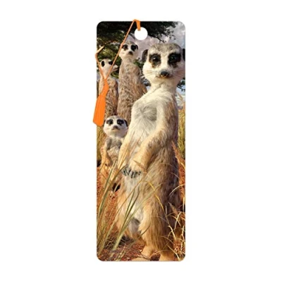 Imagen de 3D LiveLife Marcapaginas Mirada de suricata Deluxebase. Un marcapáginas con lenticular e ilustraciones licencia del reconocido artista David Penfound