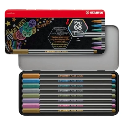 Imagen de STABILO Rotulador metálico Pen 68 metallic Estuche de metal con 8 colores