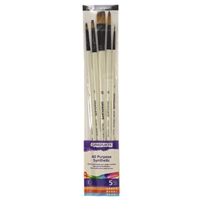 Imagen de Daler Rowney Graduate EST.Pinceles Mango Largo. 5 Pinceles Sintéticos
