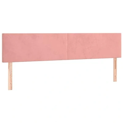 Imagen de vidaXL Cabecero con Luces LED de Cama Cabezal Tapizado para Matrimonio Mueble Dormitorio Terciopelo Rosa 180x5x78/88 cm