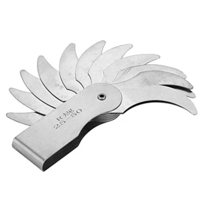 Imagen de Galgas radio Medidor de acero inoxidable Herramienta medición convexa cóncava interna externa(R25 50MM)