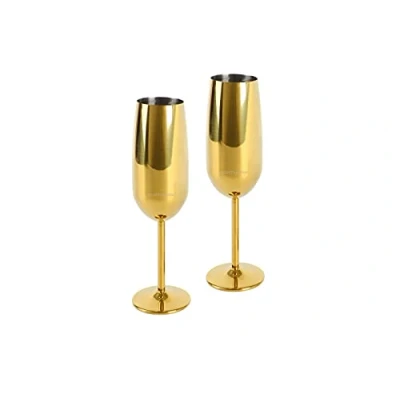 Imagen de Echtwerk Juego de copas cava 2 piezas acero inoxidable, edición dorada, 250 ml, 22,5 x 6,3 cm