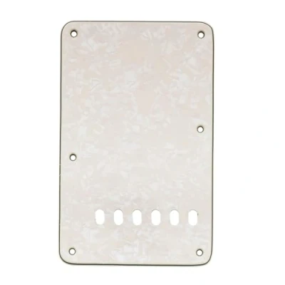 Imagen de Musiclily 6 Agujeros Placa Trasera Vintage Strat Tapa de Trémolo para Fender American/México Standard Stratocaster Estilo Moderno,4 capas Parchment Pearl