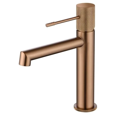 Imagen de Mice Grifo monomando de lavabo, Grifería baño, agua frio/caliente color Oro Rosa Cepillado BDD038 1ORC