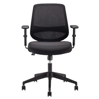 Imagen de Amazon Basics Silla de escritorio malla medio respaldo ajustable, reposabrazos y sujeción lumbar, 63,5 x 58 91 cm, negro (Antes éramos Movian)