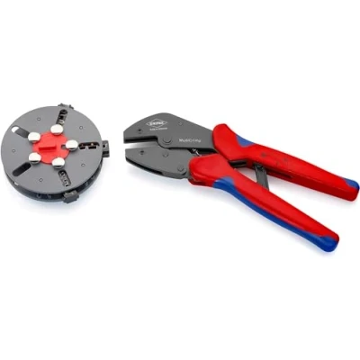 Imagen de Knipex MultiCrimp® Alicate crimp con porta mordazas bruñido, fundas multicomponentes 250 mm 97 33 01