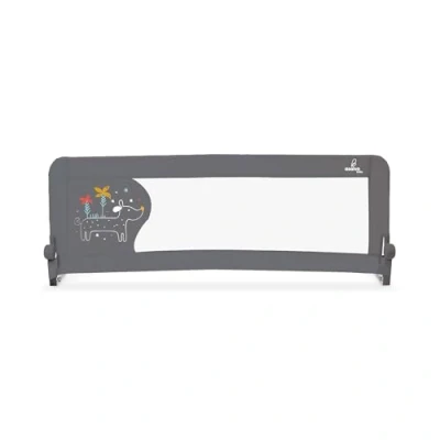Imagen de Asalvo Barrera Seguridad Niños, Cama 150 cm, 2 en 1, Barandilla Niño, Abatible con Correas Ajustables, Ideal para Nido, Fácil Instalación, Lavable y Desmontable, Perrito Gris