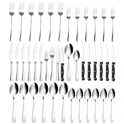 Imagen de Xespis Cuberterias Completas 6 Personas, 36 Piezas Cubiertos Acero Inoxidable, con Cuchillo Tenedor Cuchara, Elegantes, Muy Pulidos y Aptos para Lavavajillas, Casa,Fiesta,Restaurante