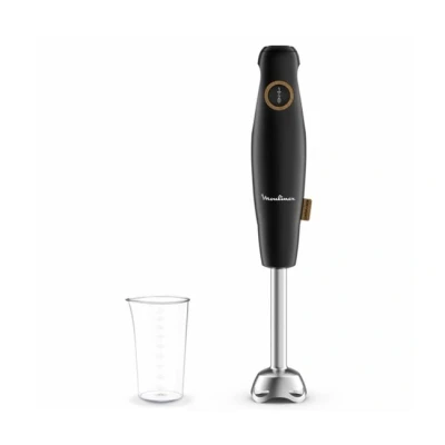 Imagen de Batidora de mano Moulinex Eco Respect DD46E810, 600 W, Tecnología Powelix, 2 Velocidades, 4 Cuchillas, Vaso Medidor, ECO, Negro