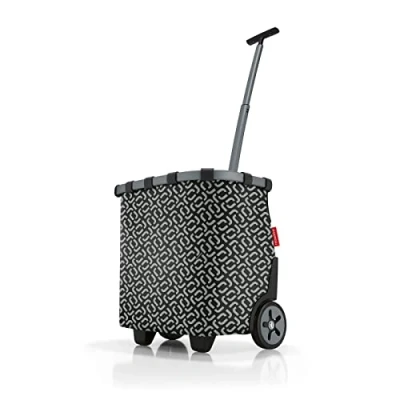 Imagen de reisenthel carrycruiser Frame Carro de la Compra Dos Ruedas portátil con Correa Ajustable para Hombro, Estructura Estable Aluminio, Material Resistente al Agua, en Signature Negro