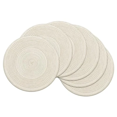 Imagen de SHACOS Juego de 6 Manteles Individuales Redondos, 38cm Salvamanteles Trenzados Algodón, Mantel Individual Resistente al Calor, Lavable y Antideslizante para la Mesa Comedor