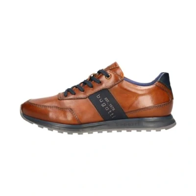 Imagen de bugatti Vollleder Sneaker im Businesslook mit Schriftzug An Der Seite, Zapatillas Hombre, coñac, 41 EU
