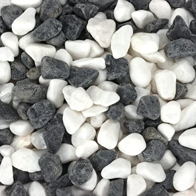Imagen de Belle Vous Piedras Decorativas Naturales Grises y Blancas (Bolsa de 3,6 kg) Mini Jardin Variadas 1,4 a 2,6 cm para Macetas, Paisajismo, Acuarios Decoración en el Hogar