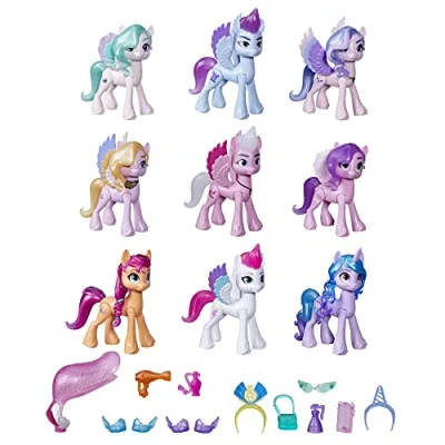 Imagen de My Little Pony A New Generation, Colección Gala Real, 9 Ponis, 13 Accesorios, Multicolor