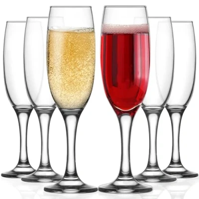 Imagen de LAV Premium Copas Cava, Flauta Champán, Set 6, 220ml, 100% SIN PLOMO Copa de Champagne, Boda, Champan y Vino, Cava Cristal