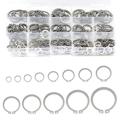 Imagen de 250 Piezas Circlips Externos de Acero Inoxidable 304, Anillos Seguridad, Anillo Retención, C Clips