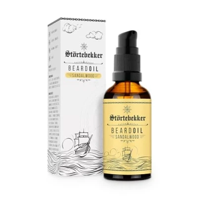 Imagen de Störtebekker® Premium aceite para barba, cuidado diario barba de 3 días hasta completa, 50 ml vegano, con agradable aroma, ingredientes naturales, Made in GER (Sándalo)