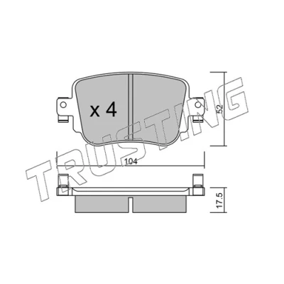 Imagen de TRUSTING 996.0 Juego de pastillas freno excl. contacto avisador desgaste SEAT: Leon III ST, Hatchback, SC
