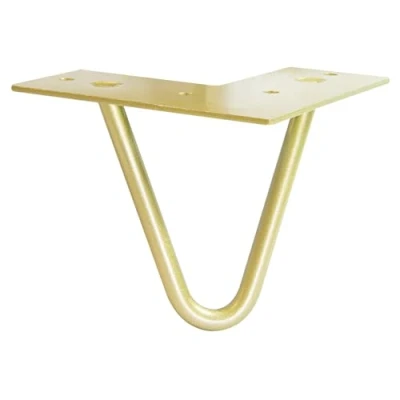 Imagen de Wagner 12821801 Hairpin Leg Pata para Muebles, Estilo Retro, Acero pulverizado, Color Dorado, 12 x 10 cm, Pierna cónica/Oblicua, Placa de Rosca integrada